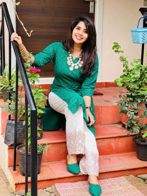 Chikankari suit with palazzo bottom