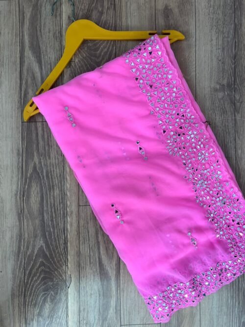 Mira - Georgette saree with original mirror work - Image 15