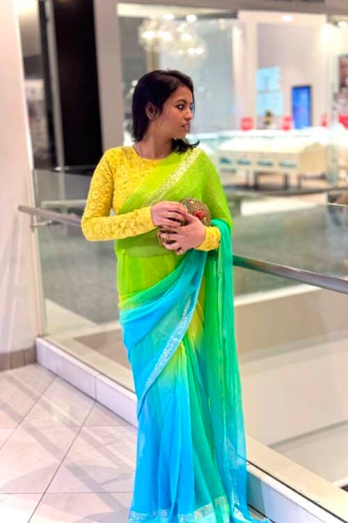 Sunflower- chiffon saree - Image 2