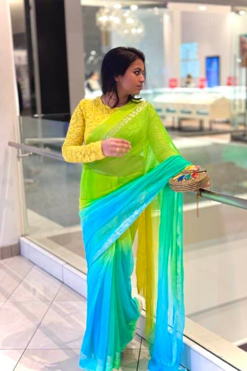 Sunflower- chiffon saree