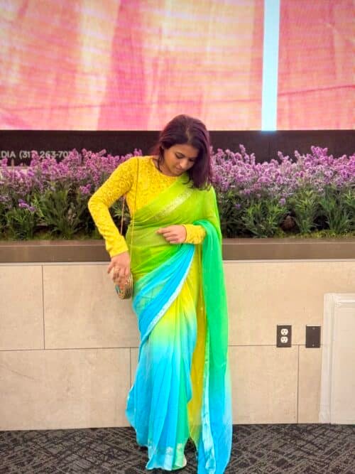 Sunflower- chiffon saree - Image 3