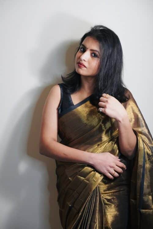 Khadi Tissue silk - Black - Image 3