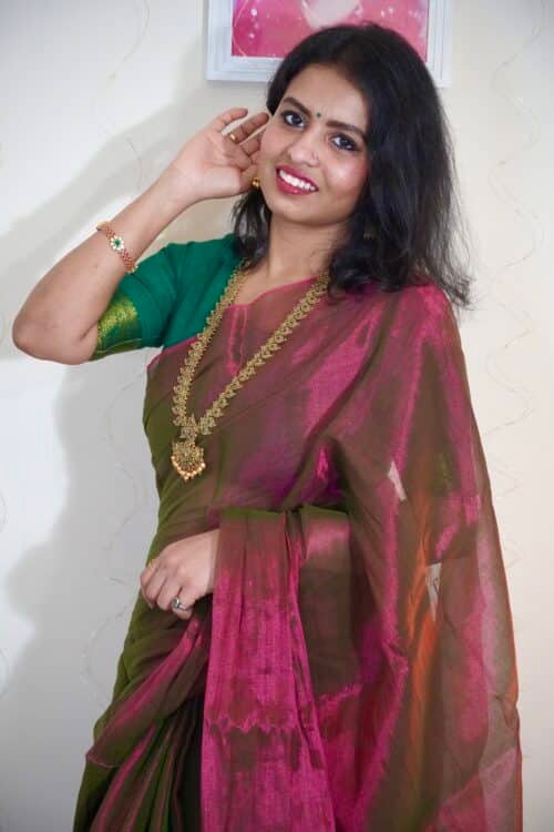 Khadi tissue silk - Magenta - Image 3