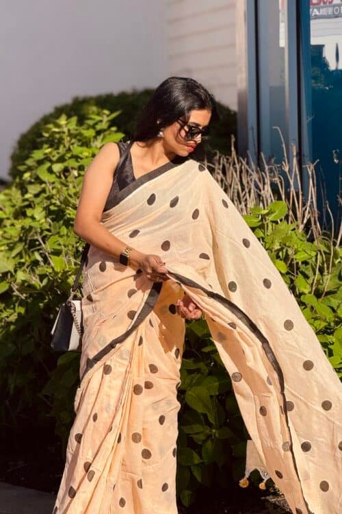 Polka dots - Mul cotton (black) - Image 2