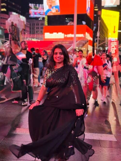 Diana- Black georgette lehanga - Image 3