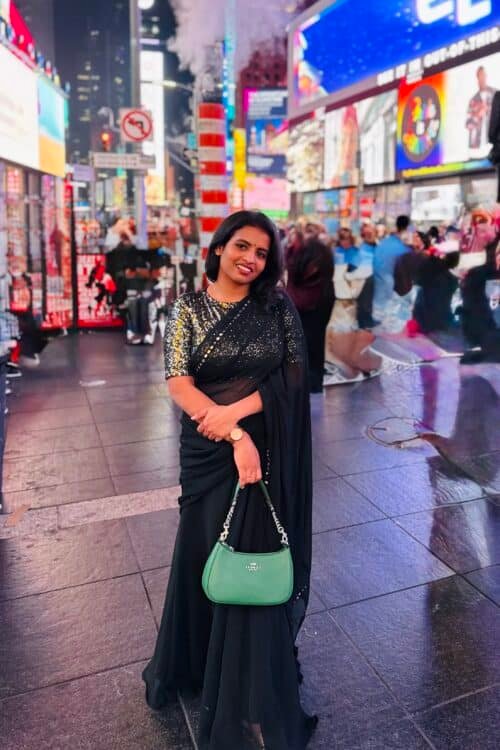 Diana- Black georgette lehanga - Image 2