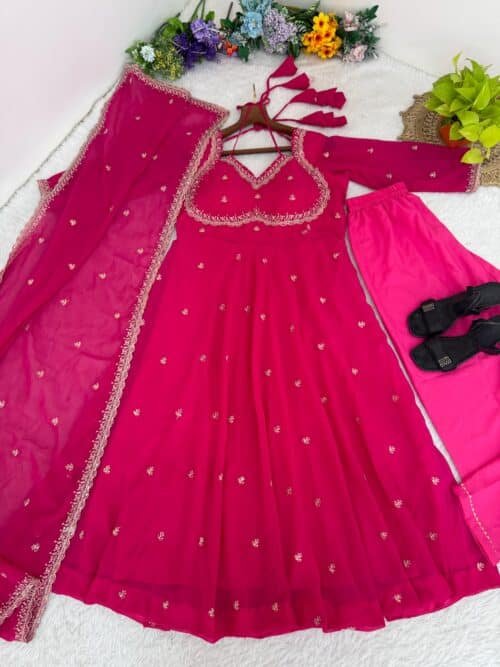 Georgette flared anarkali dress - Image 4
