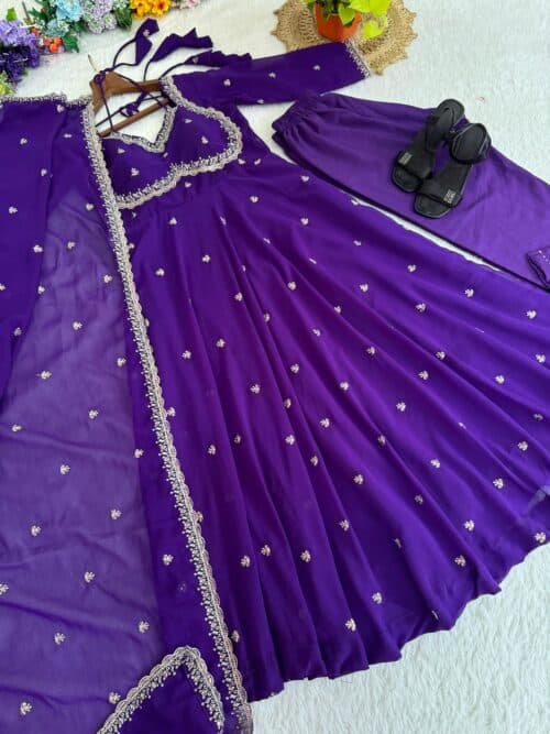 Georgette flared anarkali dress - Image 3
