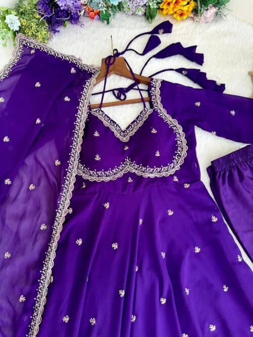 Georgette flared anarkali dress - Image 2
